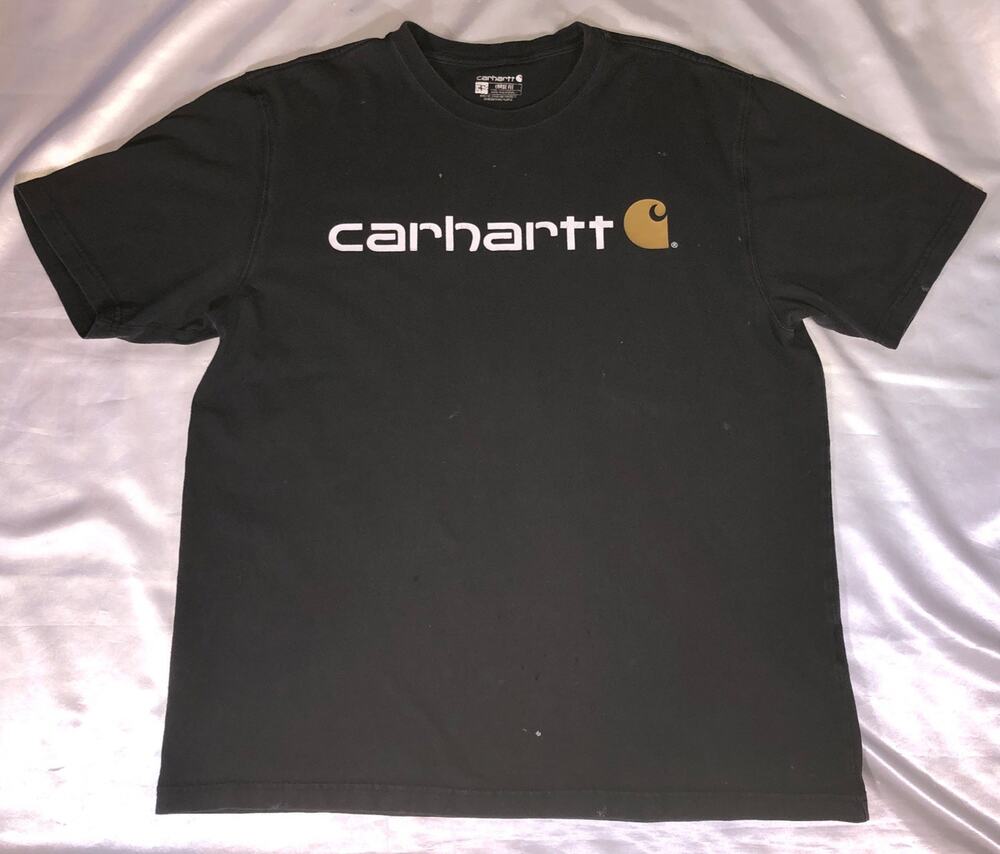 Carhartt T Shirt Loose Fit Work Shirt Black Mens Sz XXL? **Distressed see pics**